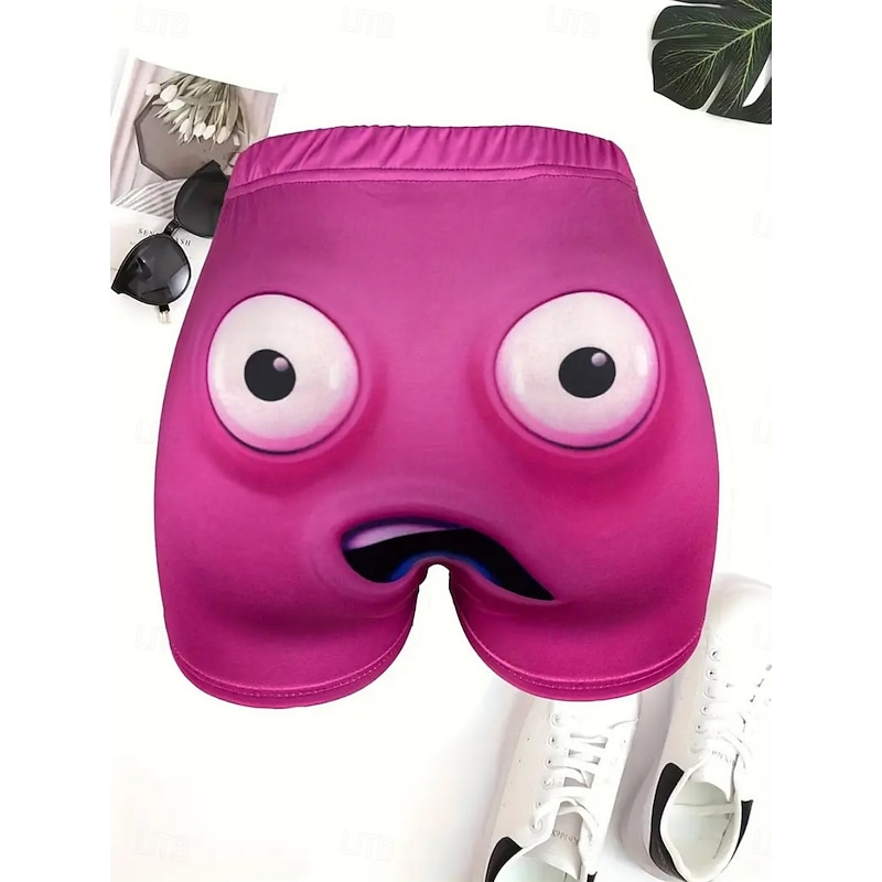 Women's Chinos Shorts Vacation Vintage Fashion Short High Waist Character Elastic Waistband Printing Comfy Soft Comfortable Stretchy Vacation Yoga Sports Outdoor Black Yellow Pink Red Summer Spring