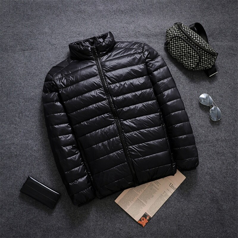 Men's Winter Coat Down Jacket Puffer Jacket Padded Jacket Pocket 50% White duck down Vacation Daily Wear Date Regular Fashion Casual Comfortable Thermal Warm Fall & Winter Solid / Plain Color Wine2