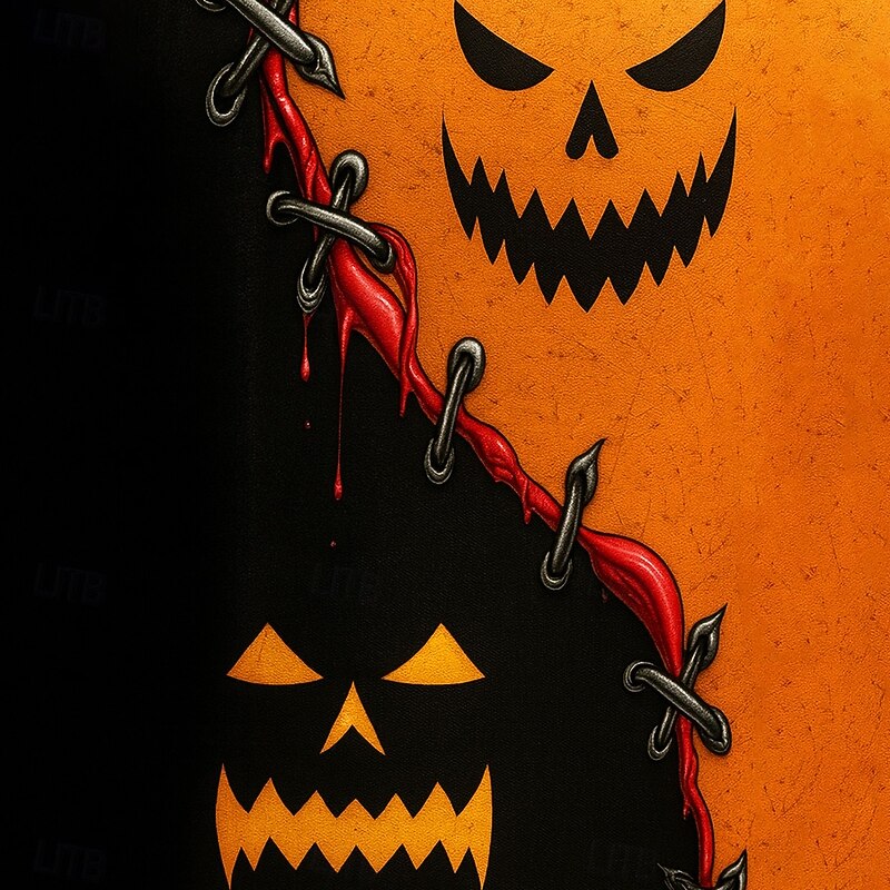 Halloween Men's Pumpkin Halloween Costumes Trousers Baggy Pants Casual Pants Mid Waist Dark Gothic Style Holiday Elastic Drawstring Waist Linen-Like Pants with Pockets Spring Fall 3D Print Orange2