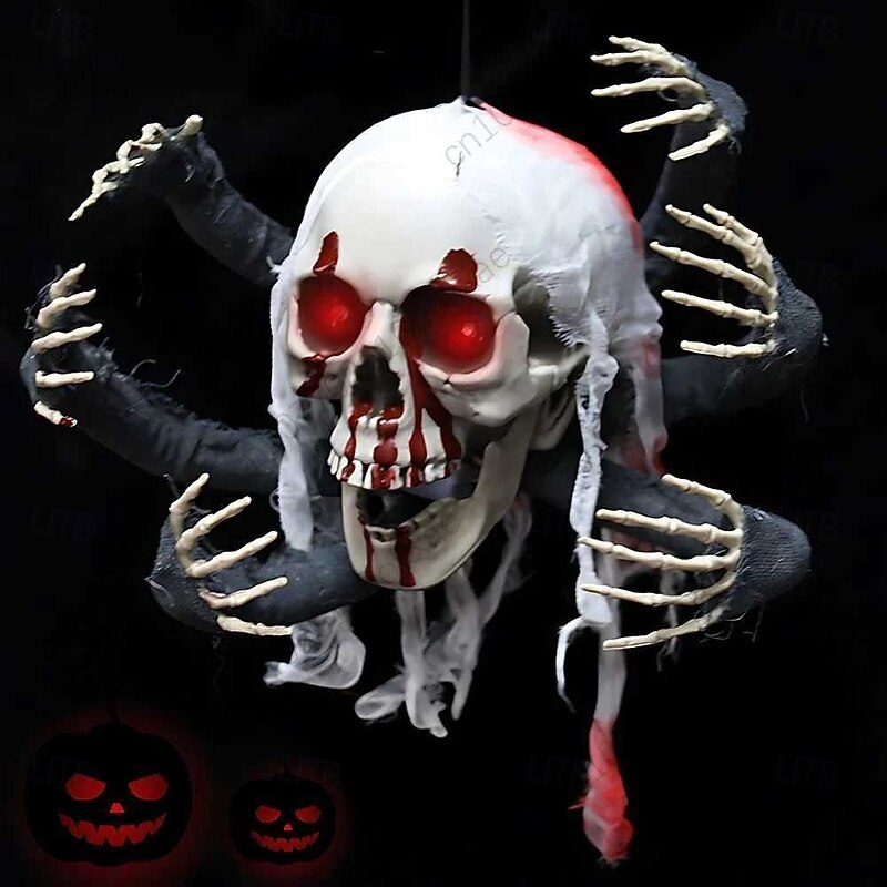 Creepy Halloween Props Animated Skeleton Hands with Sensor, Voice Activated Light Up Spooky Decor for Haunted Houses Secret Room Scenes3