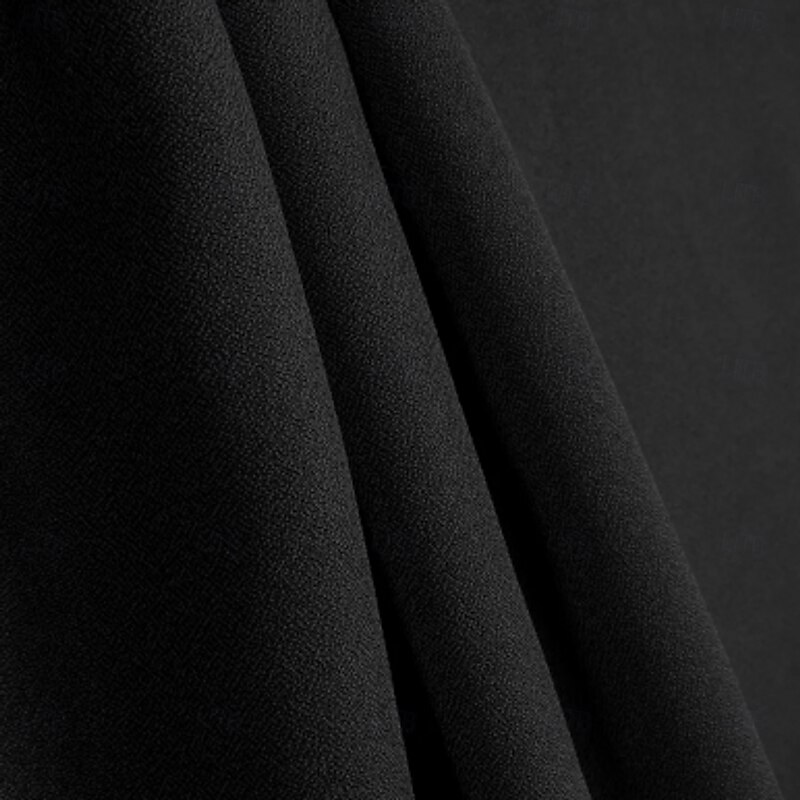 Women's 2 Pieces Portrait Collar Suits Formal Wedding Guest Formal Evening Stretch Crepe Elegant Simple 3/4 Sleeve Pleated Floor Length Notched Lapels4