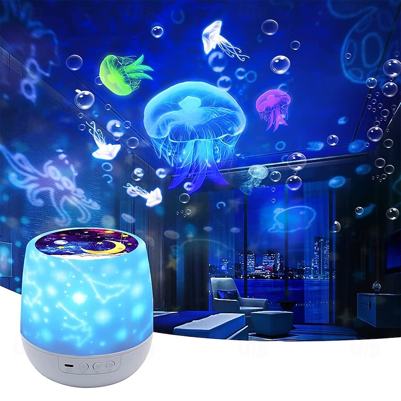Ocean Night Light Projector Kids Galaxy Projector for Bedroom Nebula Star projector with USB Cable 360 Degree Rotation Kid Night Light Lamp for Decorating Party Birthdays Christmas Gifts