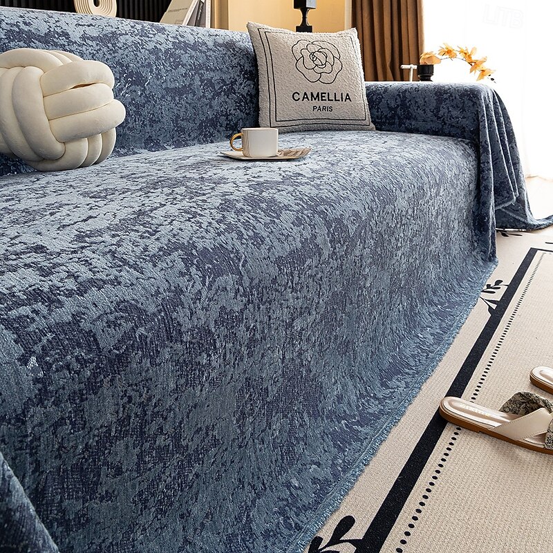 Chenille Couch Cover for Pets, Pet Friendly All-Season Full-Cover Sofa Throw Blanket, Anti-Scratch Non-Slip Sofa Protector, Decorative Slipcover for Living Room2