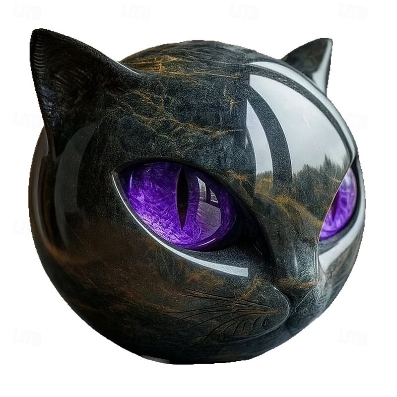 Luxury Black Cat Stone Sculpture Elegant Home Decor & Gift-Ready Art Piece3
