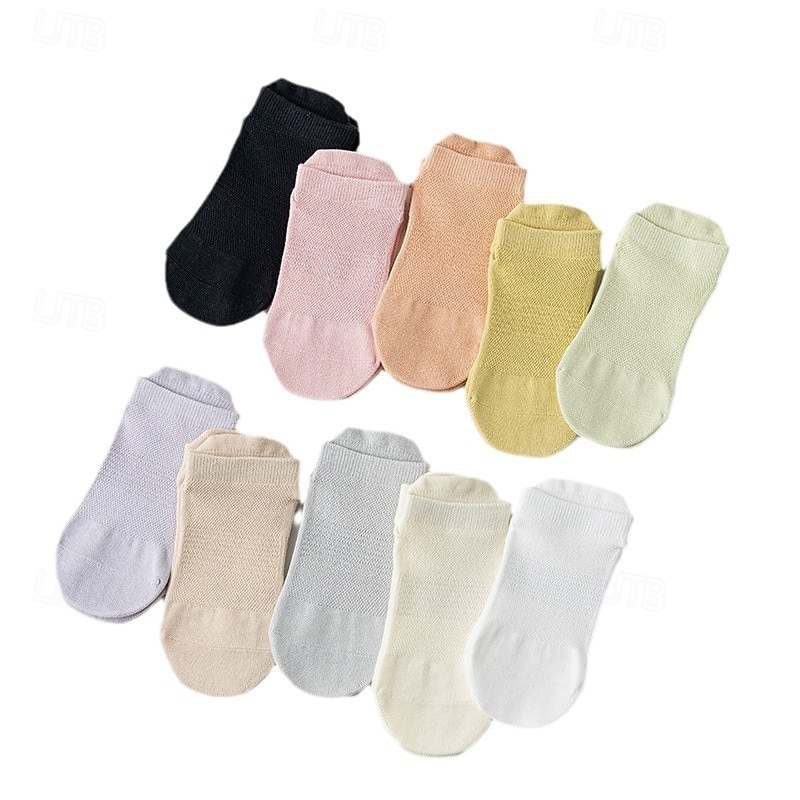 Women's Yoga Socks, Professional Non-Slip Pilates and Dance Fitness Socks, Summer Mesh Short Ankle Grip Socks, Seamless Floor Socks for Exercise