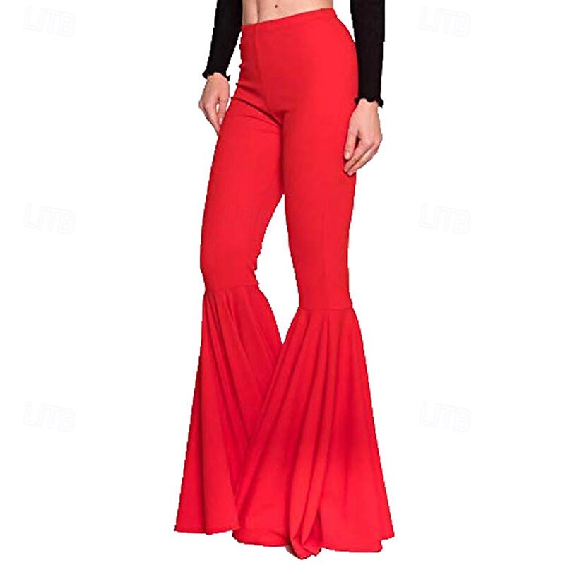 Women's Yoga Flared Leggings Dance Bottoms Tummy Control High Waist Gym Pilates Running Bottoms Solid Color Black Yellow Pink Fall Sports Activewear4