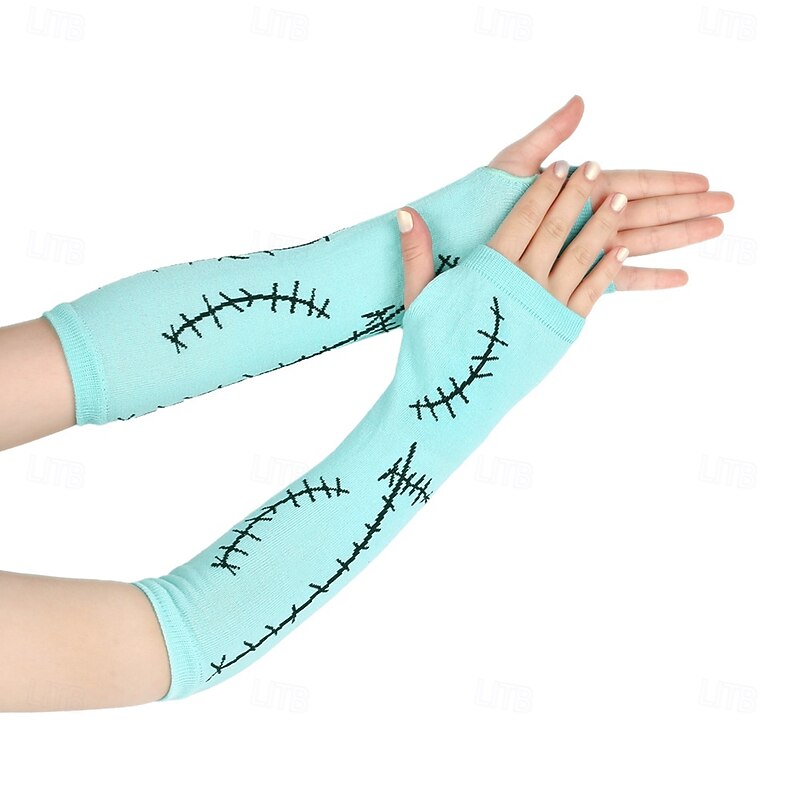 Sally Halloween Gloves Accessories Set Socks The Nightmare Before Christmas Horror Scary Costume Adults' Women's Halloween Carnival Performance Party Easy Halloween Costumes Dress Up2