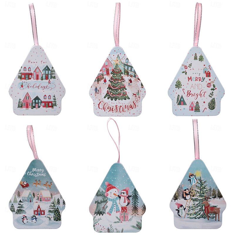 Christmas Cookie Tins with Lids for Gift Giving Xmas Tin Containers Creative Cartoon Candy Metal Box Holiday Decoration Gift Packaging Festive Christmas Party Storage Accessory2