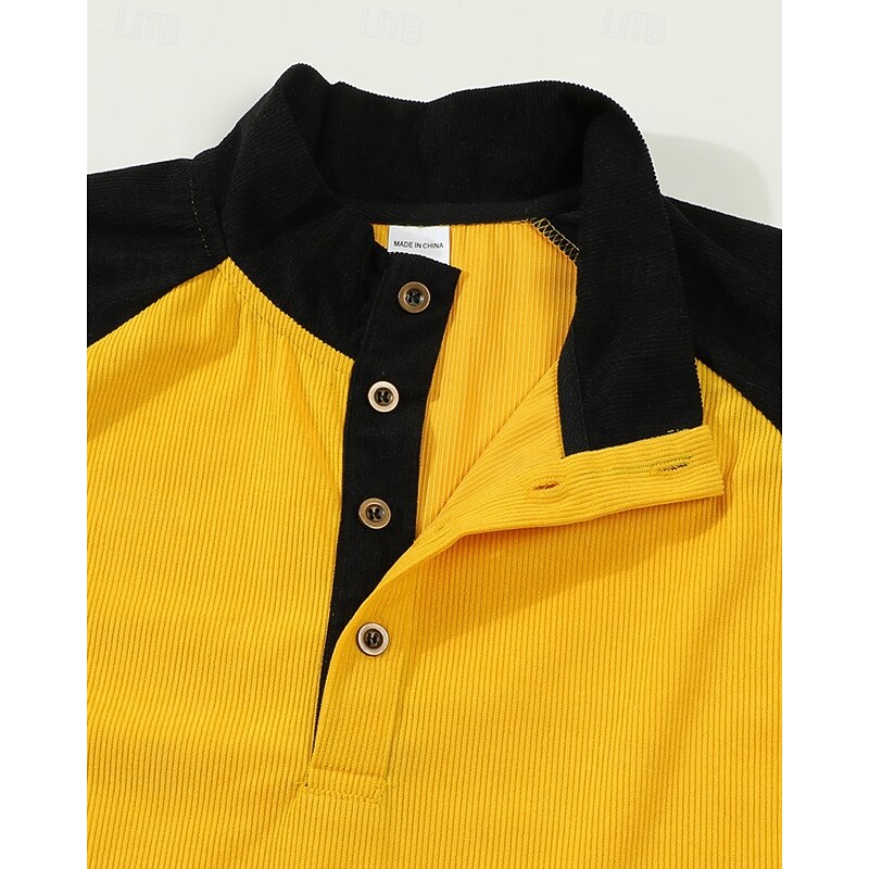 Men's Golf Shirt Golf Polos Shirts Work Casual Lapel Short Sleeve Basic Modern Color Block Patchwork Buttons Summer Spring Regular Fit White Yellow Red Dark Green Gray Golf Shirt3