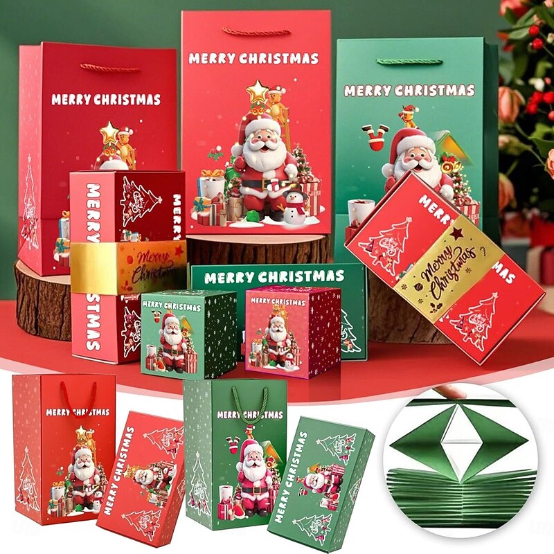 Christmas Pop-Up Box Foldable Christmas Money Bounce Box Surprise box gift box DIY Unique Folding Bouncing Cash Pop Up Gift Boxes for Birthday, Christmas, Anniversary, Valentine's Day