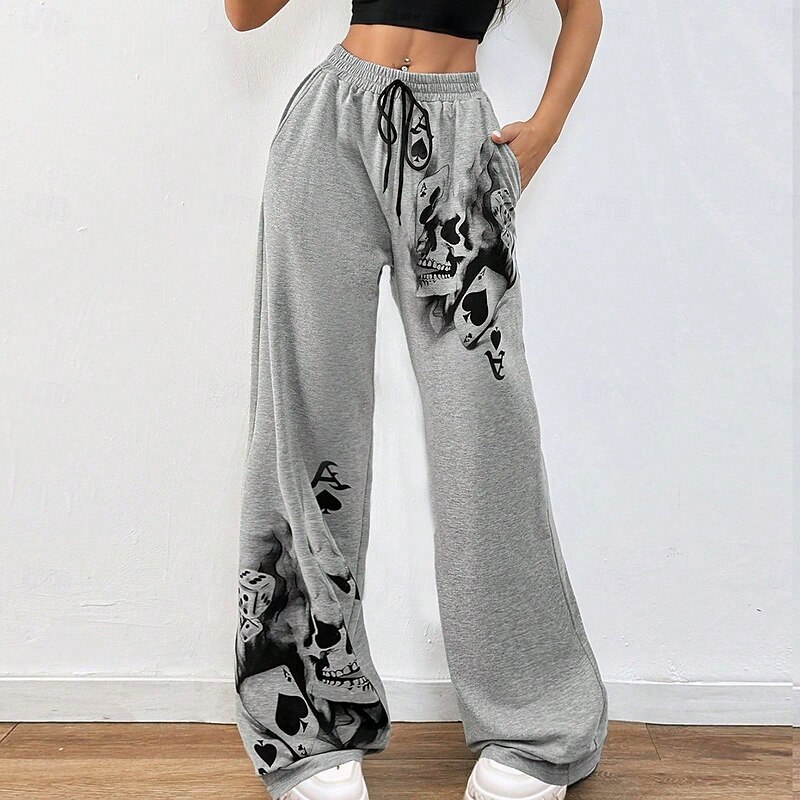 Gothic Pants Joggers Skull Skeleton Fancy Dress Women's Halloween Carnival Casual Daily Adults' Pants3
