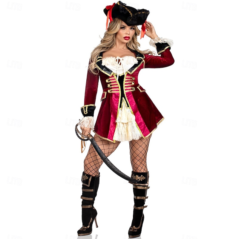 Pirate Halloween Dress Fancy Costume Pirates of the Caribbean Sexy Adults' Women's Halloween Carnival Performance Party Easy Halloween Costumes Dress Up