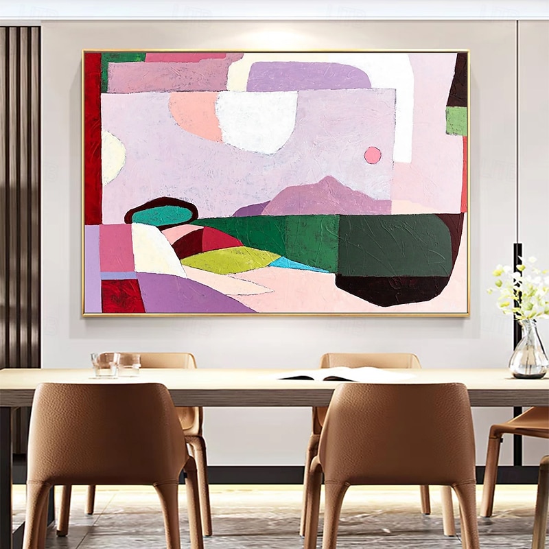 Mintura Handmade Textured Abstract Colorful Oil Paintings On Canvas Wall Art Decoration Modern Picture For Home Decor Rolled Frameless Unstretched Painting