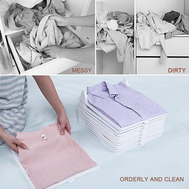 5pcs Folding Clothes Storage Board, Shirt Folding Organizer for Closet, Easy Fold Laundry Board for T-Shirts, Pants, and Tops, Space Saving Clothes Folder Tool3