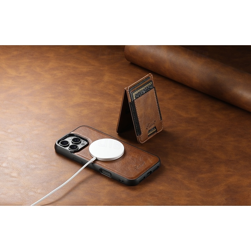 Phone Case For iPhone 17 Pro Max 17 Air 16 Pro Max Plus 16 15 14 Pro Max Plus 16e 13 Pro Max Back Cover Magnetic Support Wireless Charging Kickstand Retro TPU PU Leather3