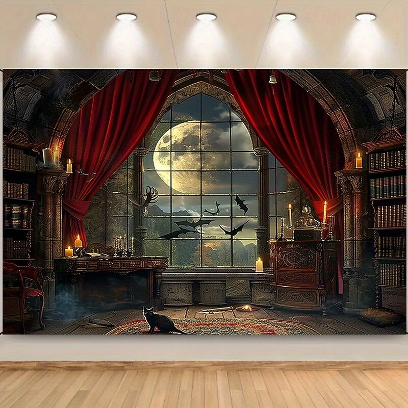 Halloween Tapestry Vampire Backdrop Wall Tapestries Skeleton Modern Decorations Wall Door Background For Bedroom