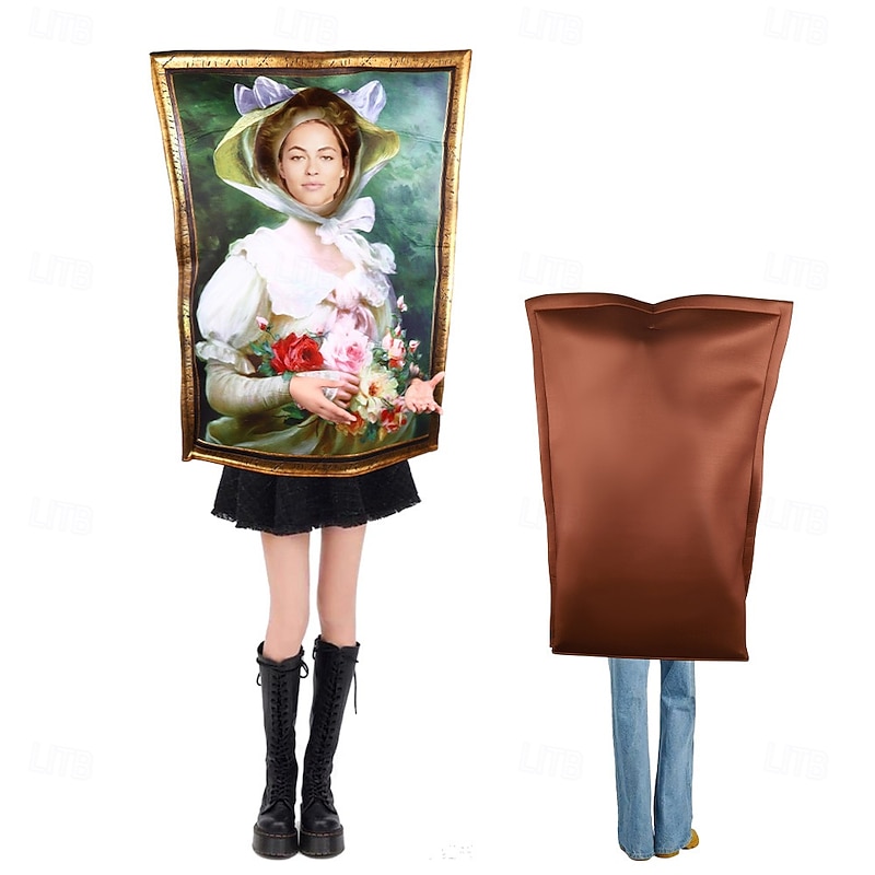 Mona Lisa Famous Painting Halloween Cosplay Costume Funny Costumes Cosplay Adults' Men's Women's Carnival Masquerade Performance Party Easy Halloween Costumes Dress Up3