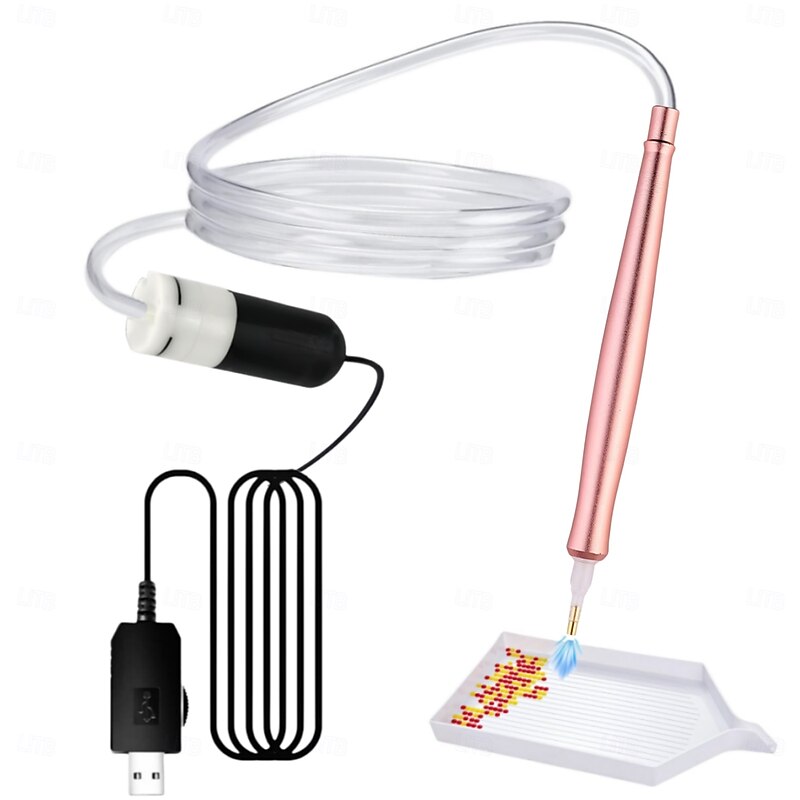 USB-Powered Electric Diamond Art Painting Pen with Vacuum Storage Tray Ergonomic Handle, Adjustable Settings, and Multi-Colored Brush Heads for Long-Lasting, Stable Crafting, Diamond Art Pen4