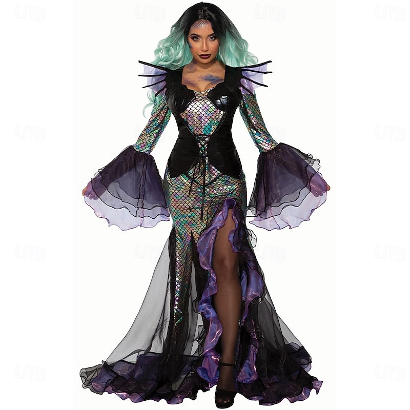 Devil Mermaid Halloween Cosplay Costume Party Costume Masquerade Outfits Cosplay Adults' Women's Masquerade Performance Party Halloween Easy Halloween Costumes Dress Up