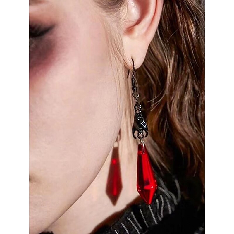 Women's Halloween Gothic Dangle Earrings with Sharp Faceted Design - Perfect for Halloween Parties and Costumes2