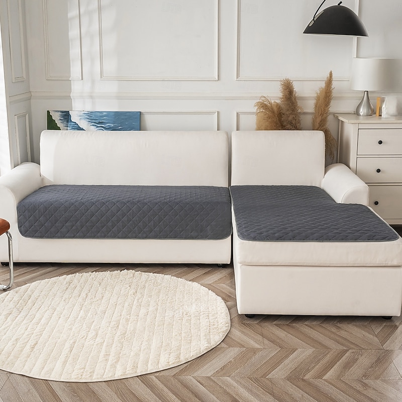 Waterproof Non-Slip Checkered Sofa Cover, Pet-Friendly Couch Protector, Anti-Scratch Furniture Slipcover for All Seasons