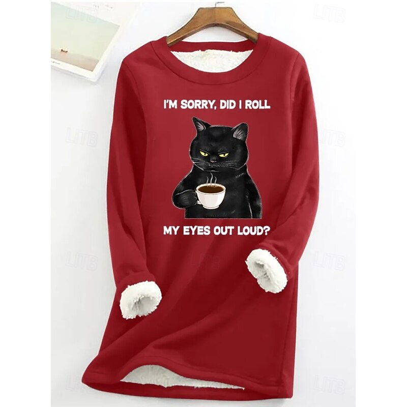 Women's Pullover Sweatshirt Animal Letter Casual Comfrt Long Sleeve Crew Neck Round Neck Regular Tops Street Dailywear Casual Print Pink Red Blue Gray Fall Winter3