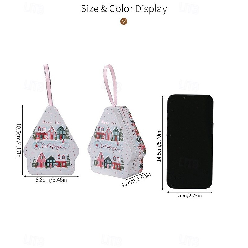 Christmas Cookie Tins with Lids for Gift Giving Xmas Tin Containers Creative Cartoon Candy Metal Box Holiday Decoration Gift Packaging Festive Christmas Party Storage Accessory3