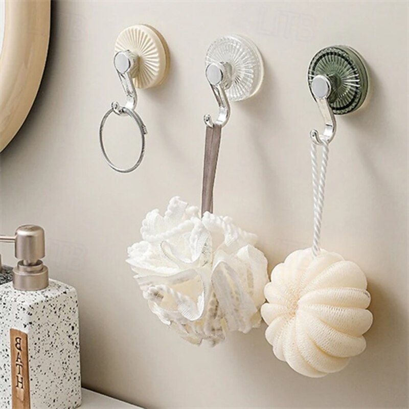 4PCS Powerful Suction Cup Hooks, No Drilling Luxury Bathroom Hooks, Heavy Duty Vacuum Adhesive Hooks for Towel, Robe, Kitchen, and Door Hanging3
