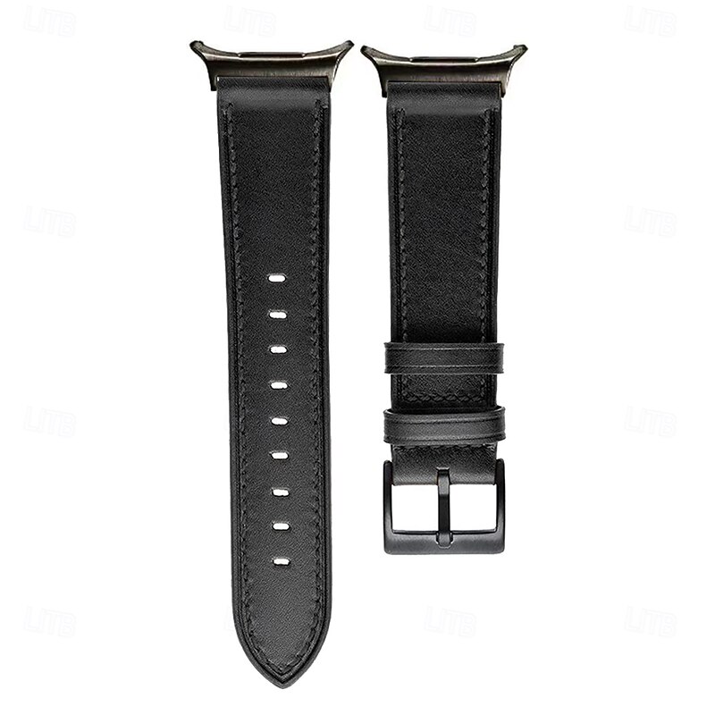 Watch Band for Samsung Galaxy Watch 8 40/44mm Watch 8 Classic 46mm Genuine Leather Replacement  Strap Adjustable Stainless Steel Buckle Leather Link Wristband4