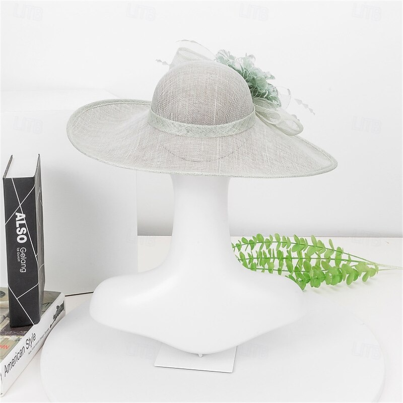 Hats Feather Fabric Sun Hat Wedding Holiday Tea Party Horse Race Cocktail Elegant Vintage Sun Protection With Feather Headpiece Headwear2