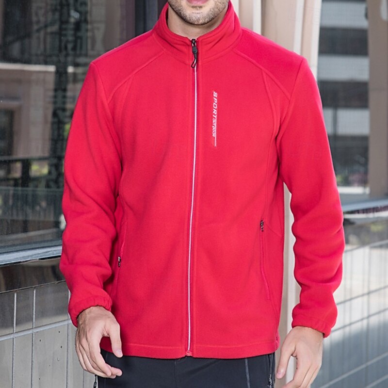 Men's Hiking Jacket Fleece Jacket Thermal Jacket Winter Outdoor Thermal Top Red Blue Dark Blue3
