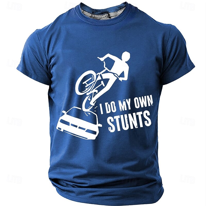 Men's Graphic T-Shirt "I Do My Own Stunts" Funny Biker BMX Stunt Lifestyle Short Sleeve Tee4