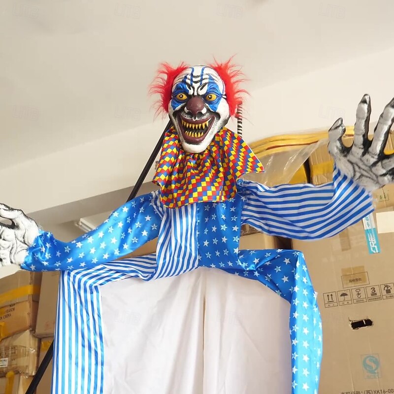 Halloween New Clown Door Curtain Hanging Decoration Amusement Park Outdoor Large Electric Sound-activated Sensory Prop3