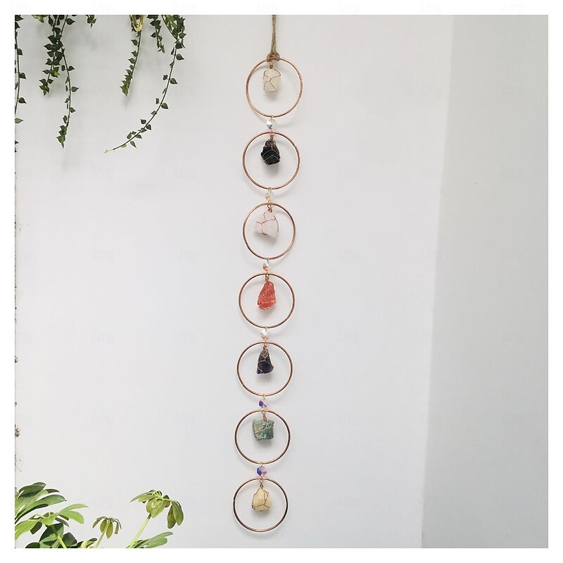 Crystal 7 Chakra Gemstone Wall Room Decor Tree Of Life Ornament Hanging Home Chakra Crystals Decoration Natural Stone3