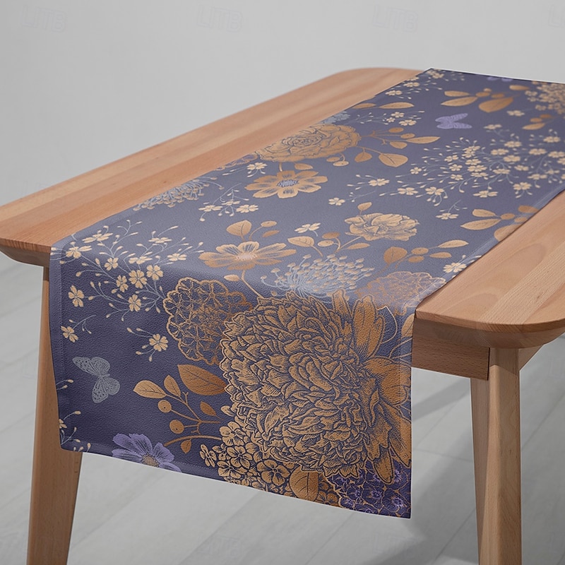 1 Pc Flower Printed Table Runner – Rectangular Tablecloth Decoration for Dining Table, Restaurant, Banquet, and Outdoor Party Events3