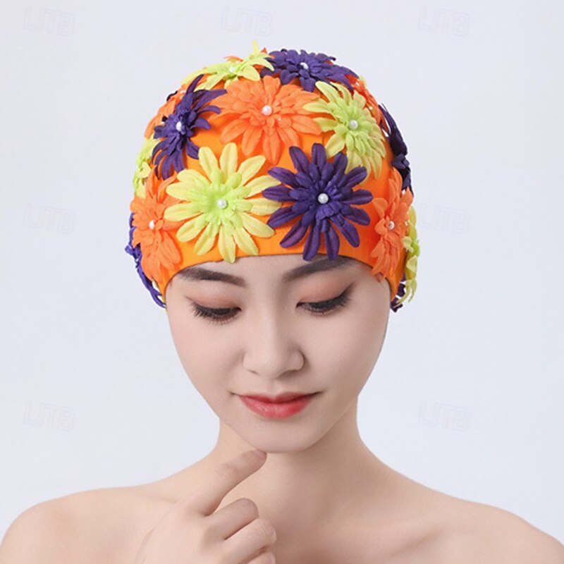 Silicone Swim Cap for Adults Nylon Extra Room Fit Comfortable Chlorine Resistant & Hypoallergenic Swimming Surfing4