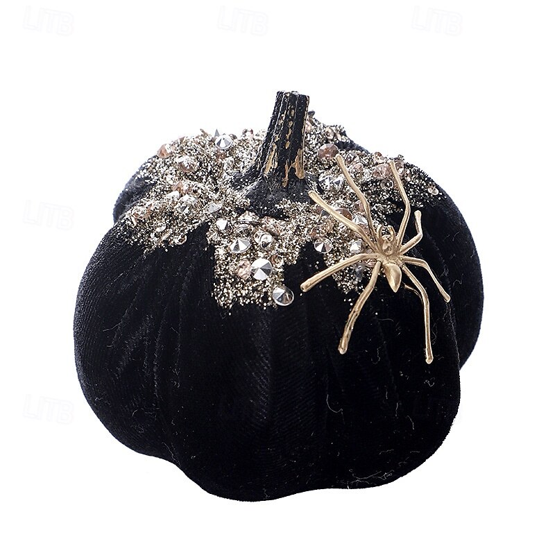 Halloween Nordic Style Fake Spider Pumpkin Figurine Nordic Halloween Decoration, Realistic Autumn Ornament, Holiday Gift for Home4