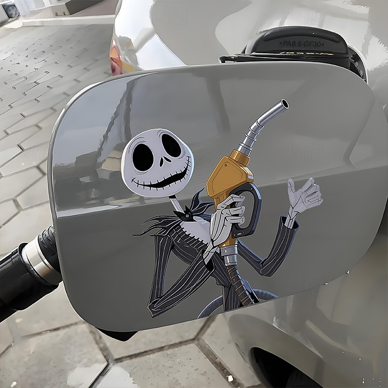 2Pcs Disney Christmas Eve Jack Skellington Car Gas Cap Sticker Suitable for Sedans and Trucks Easy to Apply Without Residue4