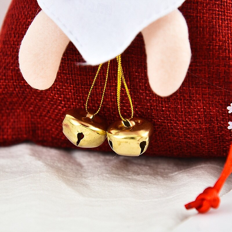 Christmas Bell Handbag 3D Doll Candy Bag Holiday Drawstring Gift Pouch Christmas Present Tote Apple Design Festive Party Decoration Home Seasonal Accessory3