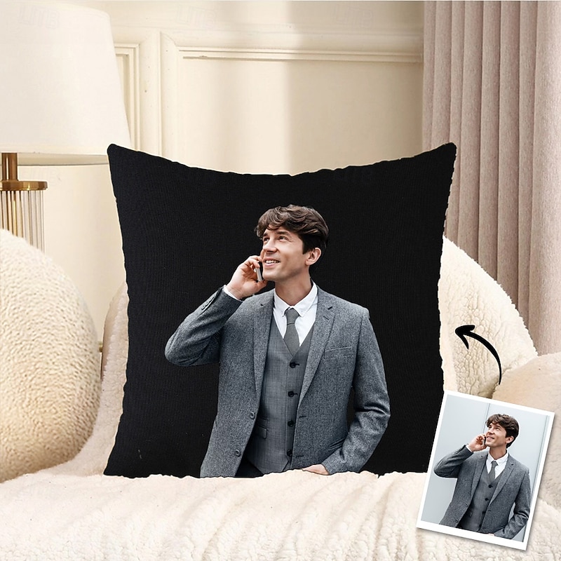 Personalized Photo Pillow Case Custom Throw Pillow Cover Gift for Him Friends and Family Perfect for Home Sofa and Bedroom Decoration