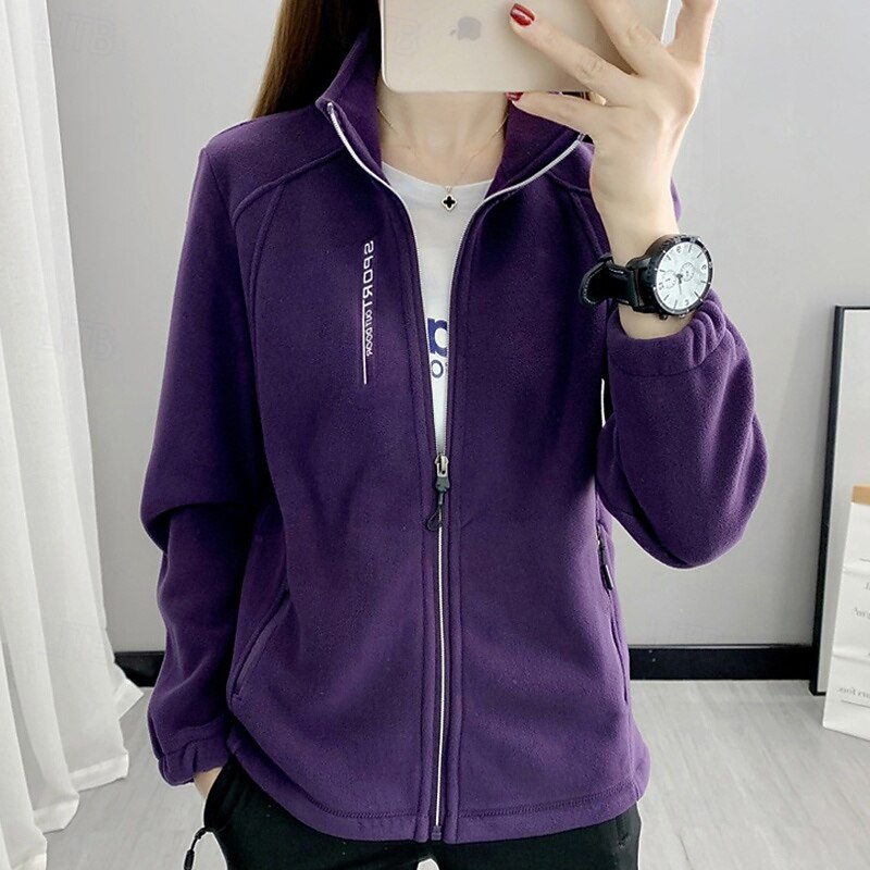 Women's Hiking Jacket Fleece Jacket Thermal Jacket Winter Outdoor Thermal Top Pink Blue Purple3