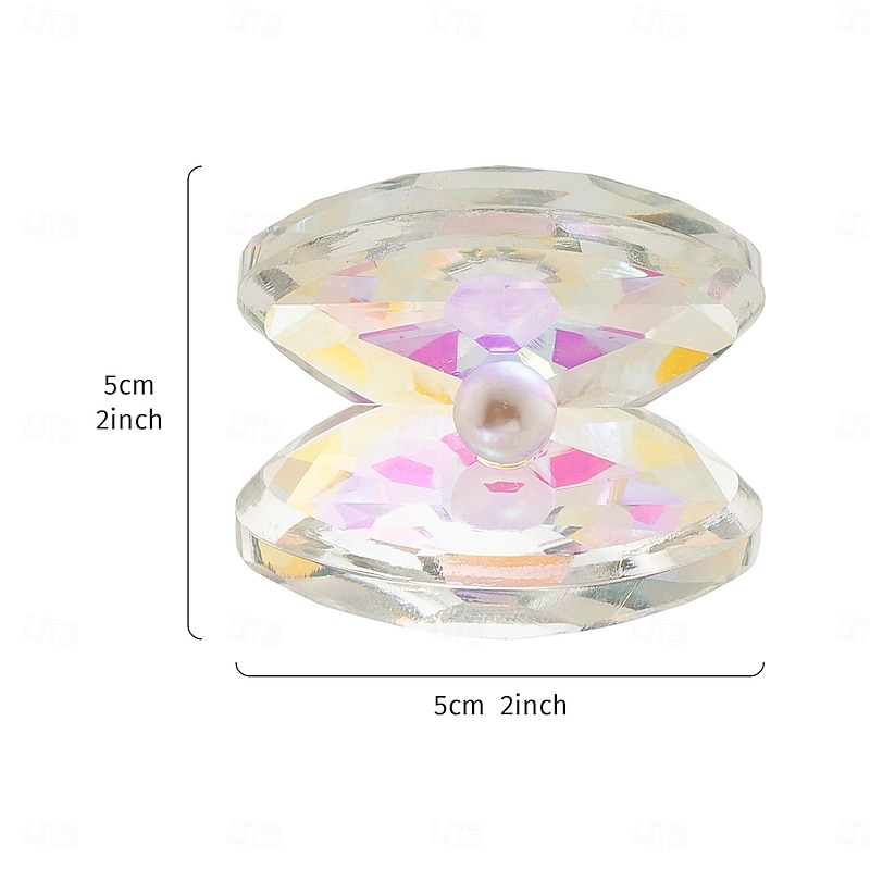 Modern Iridescent Crystal Shell Ornament – Transparent Glass Decorative Sculpture for Tabletop, Holiday Window Display, Home Décor & Gift Giving3