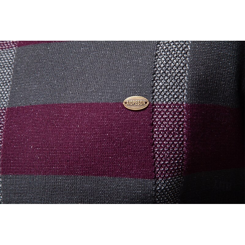 Men's Pullover Knit Regular Tops Check Pattern Crew Neck Cool Pullover School Vacation Clothing Apparel Spring Fall Dark Navy Purple S M L4