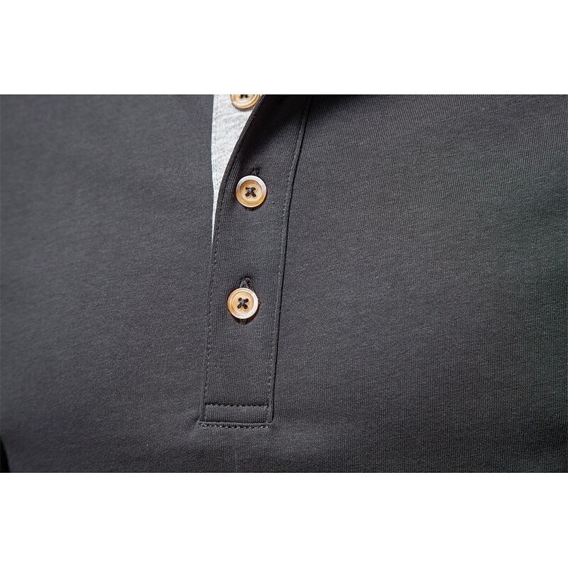 Men's Cotton Shirt Long Sleeve Solid Cool Daily Casual Buttons Henley School Training Outdoor All Seasons Dark Grey White Blue Henley T-Shirt4