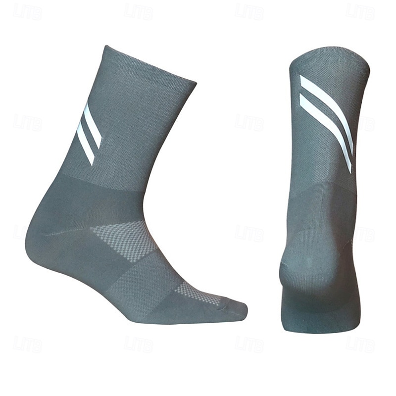Men's Socks Cycling Socks Bike Socks Sports Socks Athletic Socks Camping / Hiking Hiking Outdoor Exercise Bike / Cycling High Elasticity Comfortable Breathable 1 Pair Solid Color Nylon Spandex Dark - Main Image