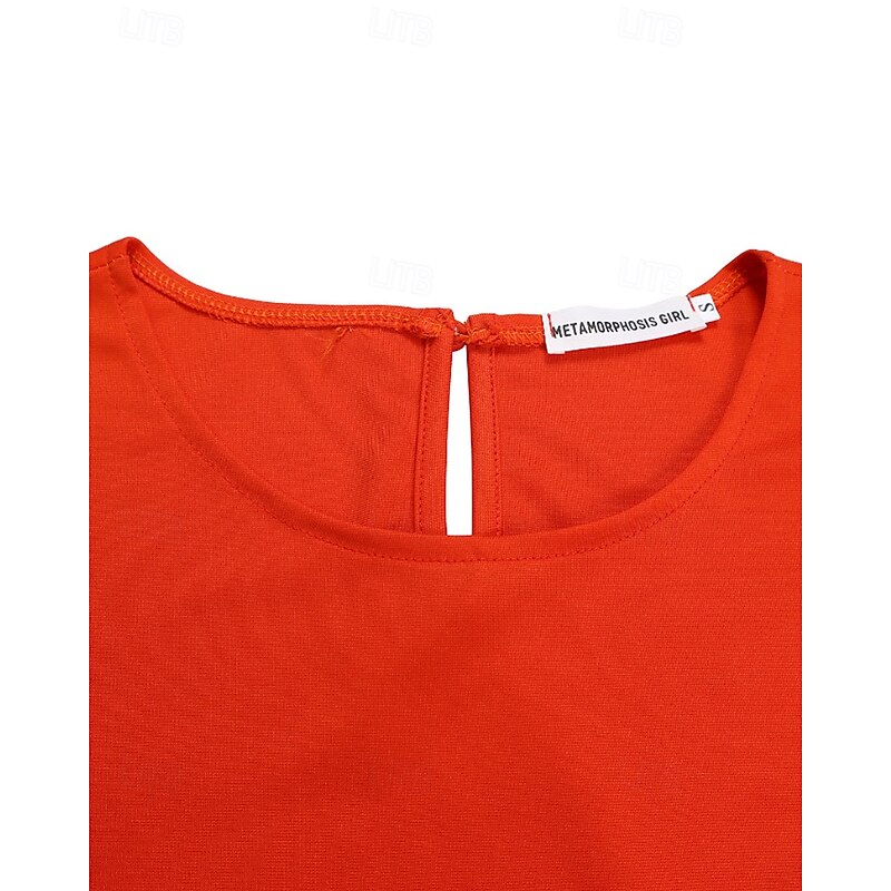 Women's Active Fashion Blouse Pants Sets Long Sleeve Crew Neck Solid Color Outdoor Vacation White Orange Green Fall Regular Fit4