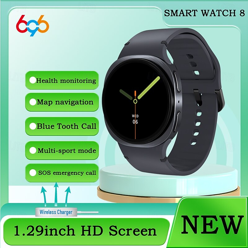 HD8MINI Smart Watch 1.29 inch Smartwatch Fitness Running Watch Bluetooth Pedometer Call Reminder Sleep Tracker Compatible with Android iOS Women Men Long Standby Waterproof Media Control IP68 22mm2