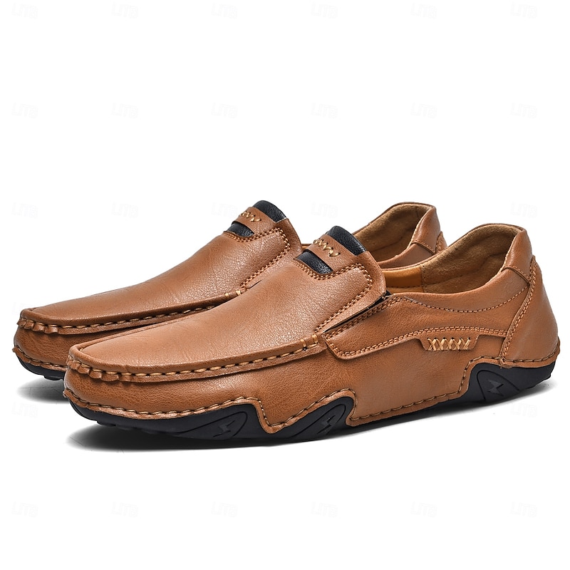 Men's Brown Slip-On Moccasin Driving Shoes – Flexible Casual Loafers for Weekend Getaways, Commuting and Summer Outings3