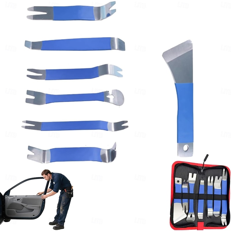 7pcs Car Repair Pry Plate Tools Auto Trim Removal Tool Kit Stainless Steel Fastener Removal for Car Door Clip Panel & Audio Dashboard Dismantle2