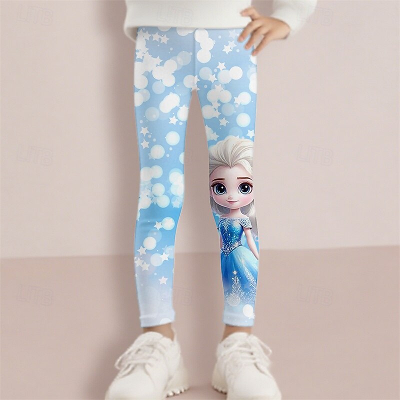 Girls' 3D Cartoon Pants Leggings Spring Fall Cute Basic Kids 4-12 Years Outdoor Casual Daily Regular Fit3